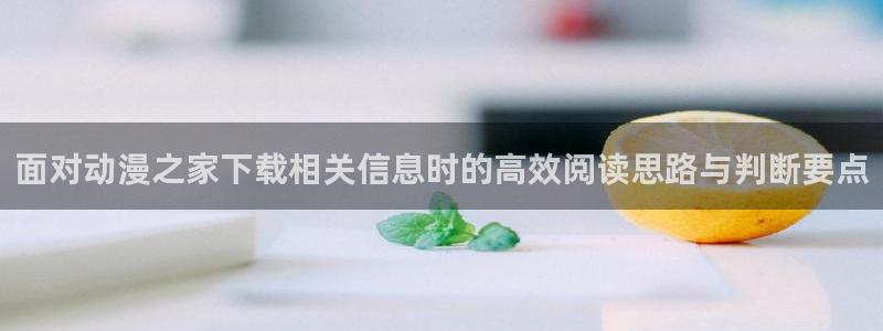 情头动漫黑白:面对动漫之家下载相关信息时的高效阅读思路与判断要点